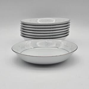 Crown Ming Royal Palm Coupe Soup Bowls Set Of  8-Pc  LK-N 1980's